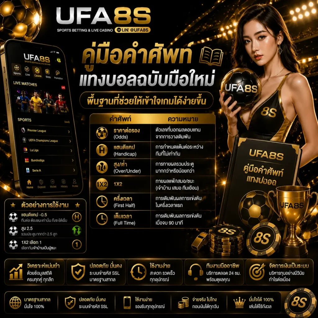 คำศัพท์พื้นฐานในการแทงบอล
